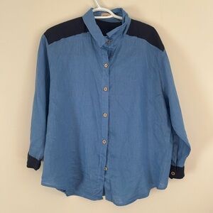 Cooka Linen Blue Button Down
